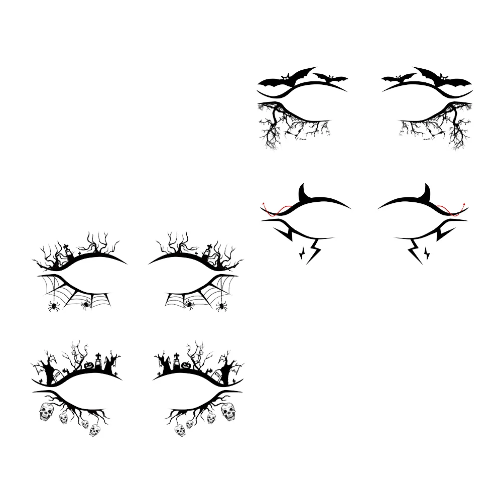 

4 Pairs Eyeshadow Tattoo Stickers Cat Halloween Eyeliner Fashion Adhesive Tapes