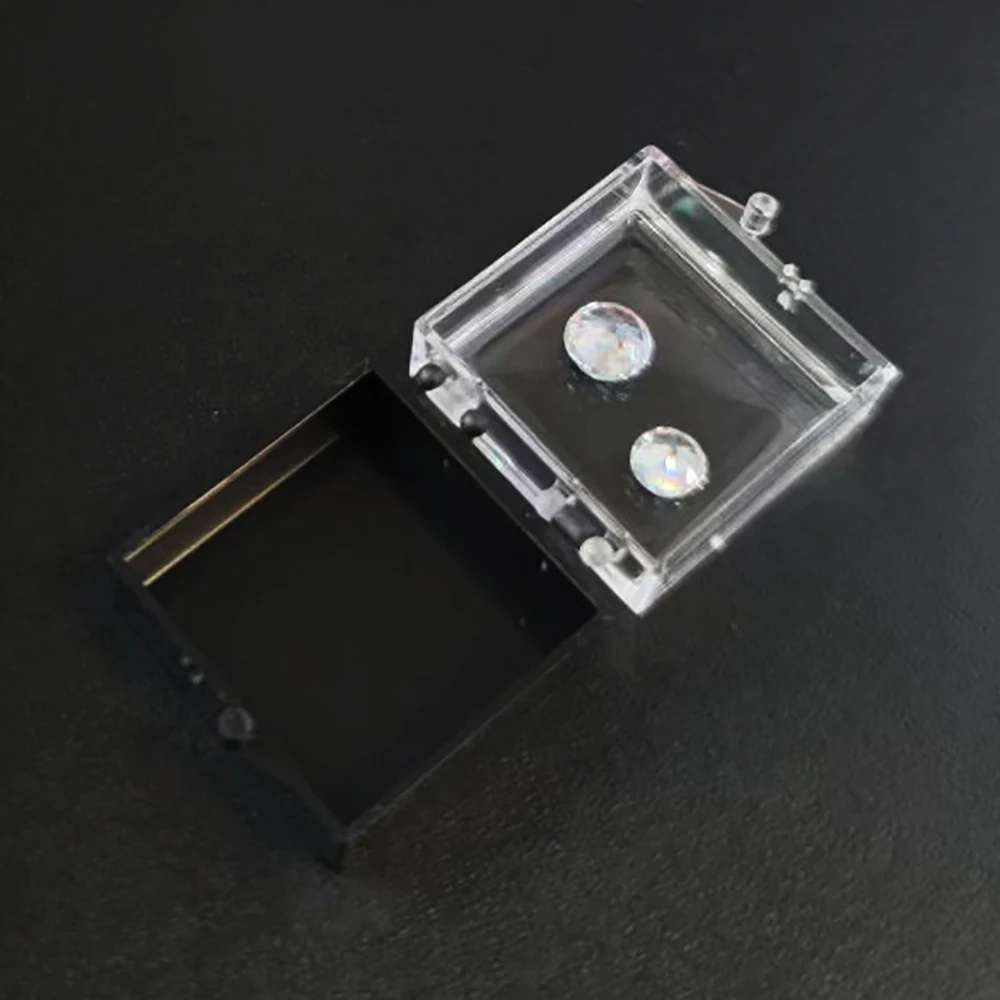 

Новая коробка для хранения бриллиантов, прозрачный органайзер для демонстрации ювелирных изделий с драгоценными камнями, плавающий чехол с драгоценными камнями и цирконием, посылка с голым камнем и стразами, 5 шт.