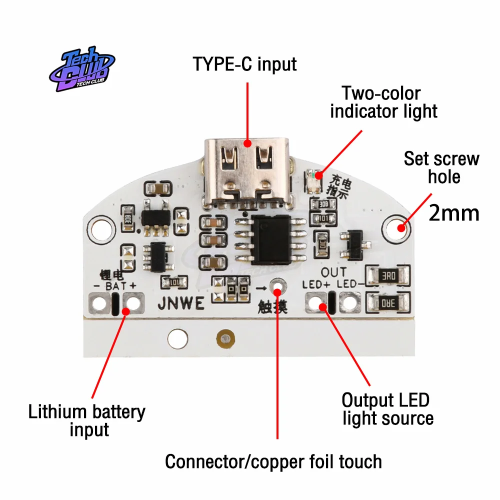 Type-C Table Lamp Circuit Board Usb Charging Three Gear Stepless Dimming Led Touch Switch Night Lamp Power Supply