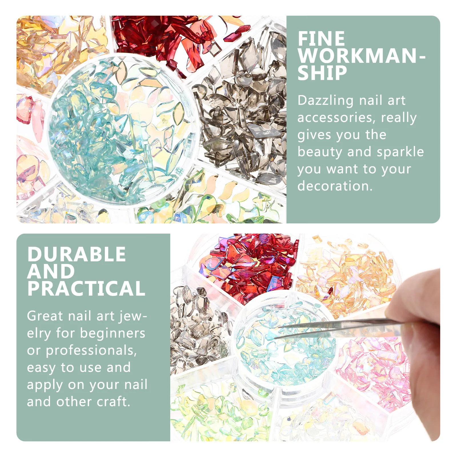 

Nail Crystal Ornament Multi Shapes Flat Back Beautiful Size Color Nail Art Decors DIY Manicure Accessories Manicure DIY Decors