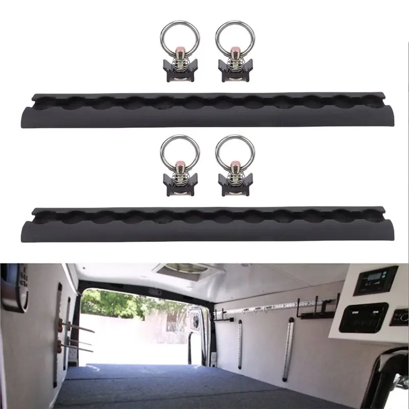 Aluminum L Track Tie Down Rail With 4 Round Rings For Motorcycles Atvs Dirt Bikes Thickened For Pickup Trucks