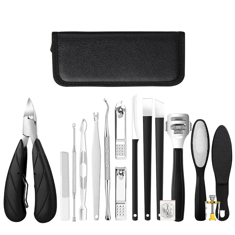 Manicure Tools Kit Pedicure Nail Clipper Cutter Set Nipper Pedicur Cuticle Scissors Ingrown Toenail Correction Podiatry Dropship