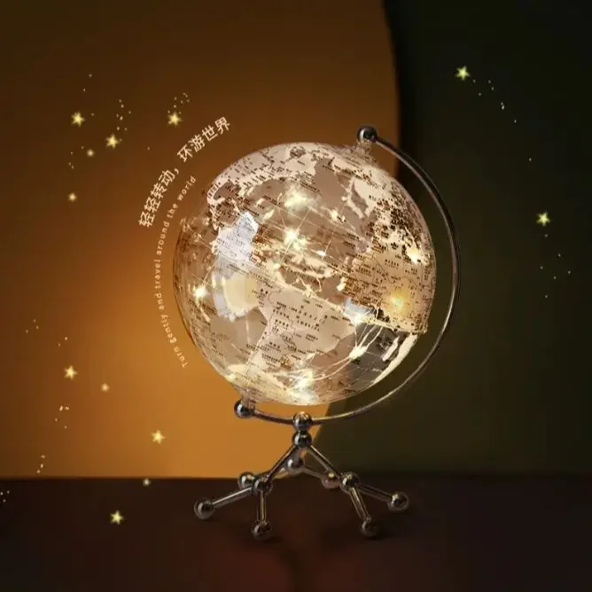 Light luxury home essential: sailing globe night light, transparent design, birthday gift