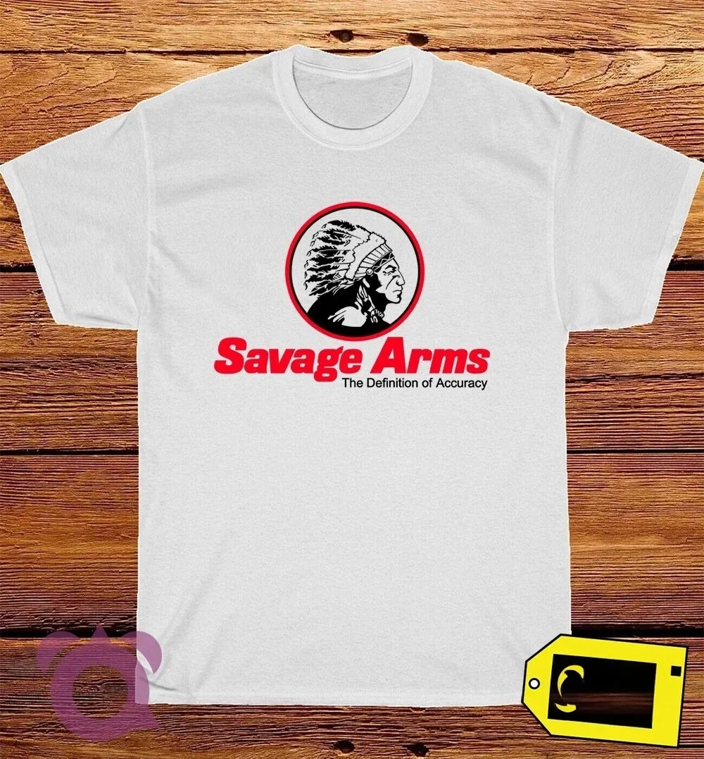 

Новая летняя футболка 2025 года с логотипом Savage Arms, американская забавная футболка, хлопковая футболка с круглым вырезом для мужчин и женщин