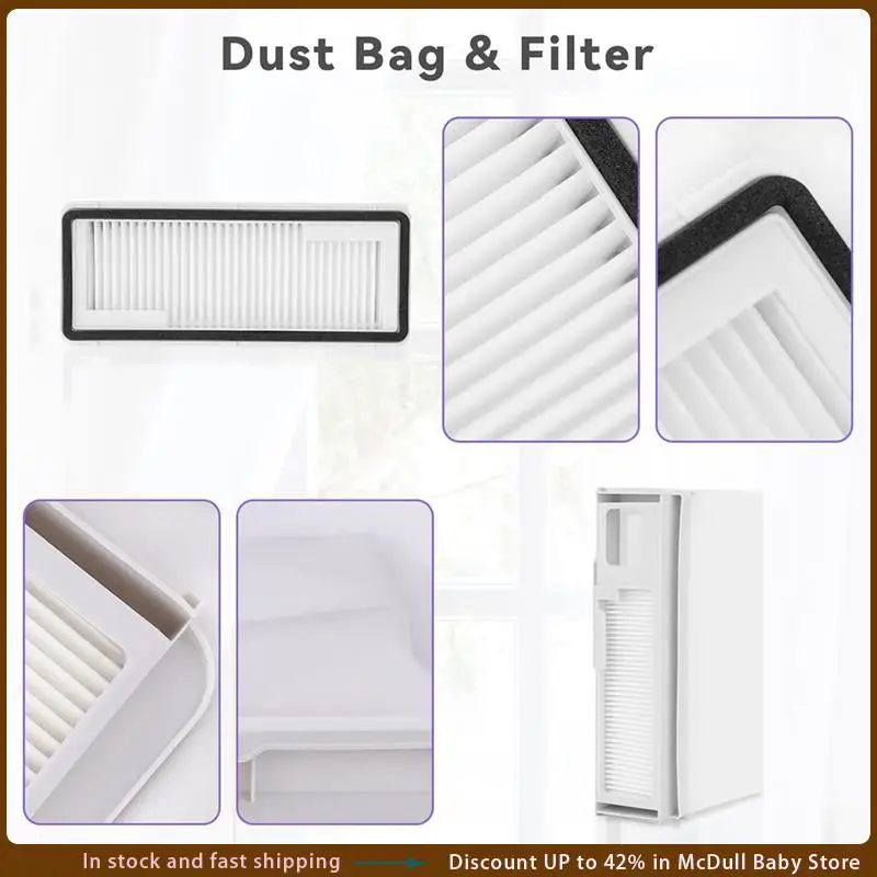 ABJA-Replacement Accessories Kit For Narwal Freo X Ultra Robot Vacuums Main Side Brush Hepa Filter Mop Cloth