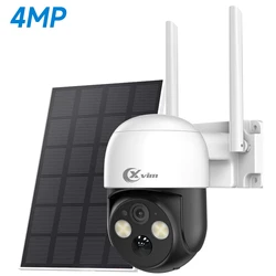 XVIM 4MP Solar Camera Wireless Outdoor WiFi Home Surveillance Solat Powered Security Protection HD Video Monitor PTZ IP Camera