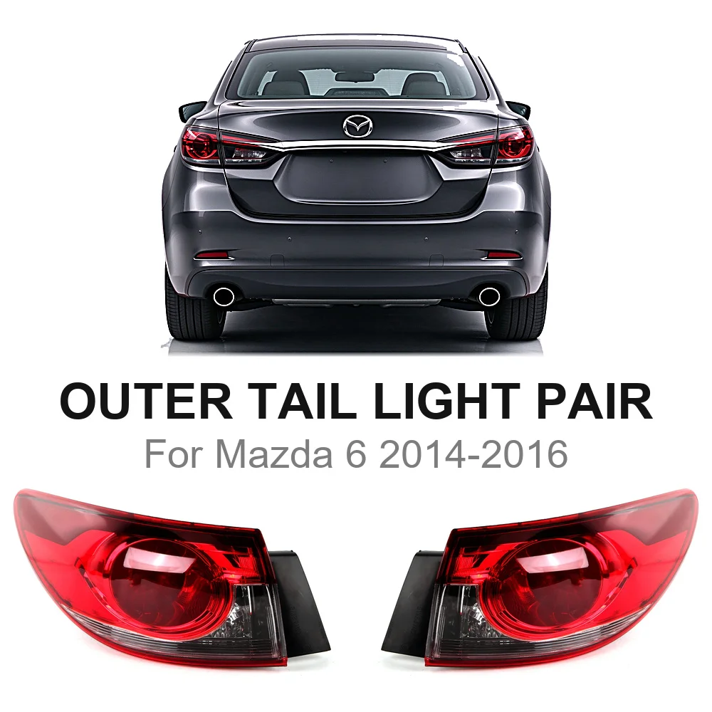 Outer Tail Light for Mazda 6 2014 2015 2016, Rear Tail Lamp Assembly Left or Right Side, Direct Fit Replacement