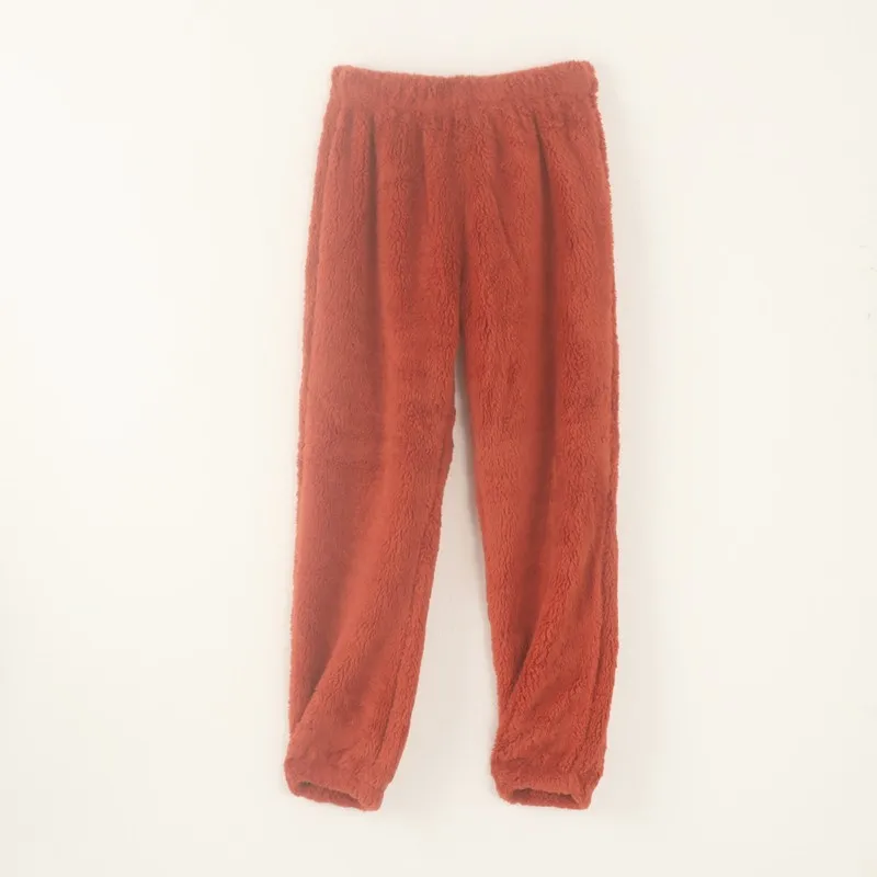 Ladies trousers Coral down Tall waist Long pants Keep warm in winter