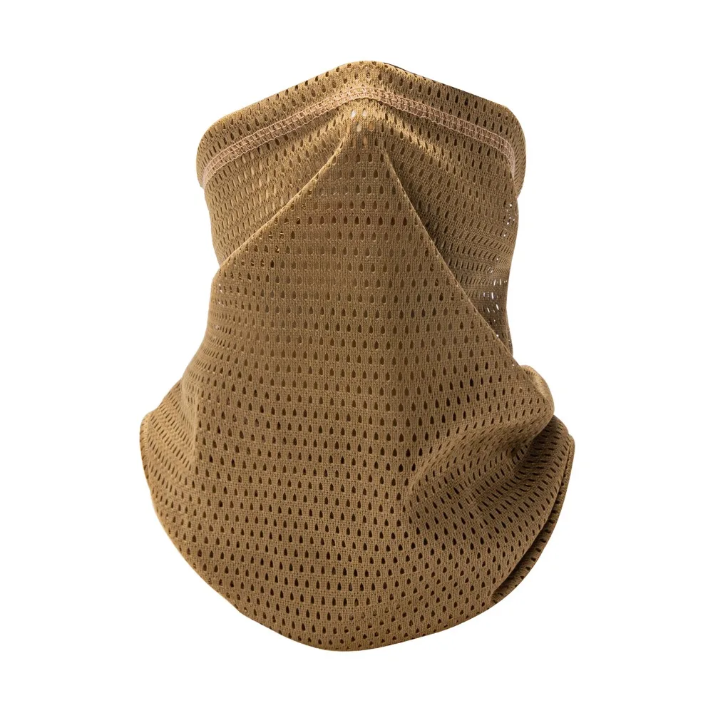 Multi-Functional Large Mesh Holes Face Towel Breathable Neck Gaiter Stretchy Fabric UV Protection Neckerchief Outdoor Sports