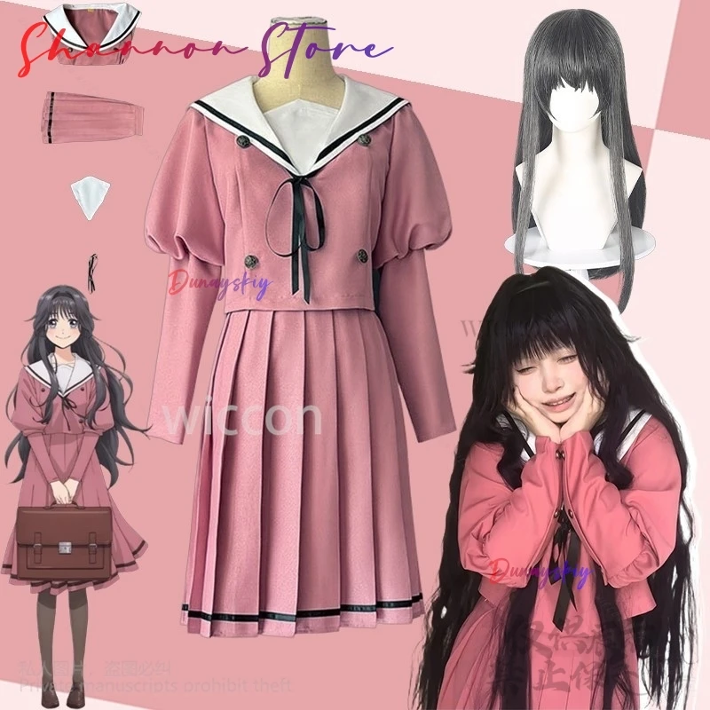 

New Anime The Fragrant Flower Blooms With Dignity Cosplay Waguri Kaoruko Japanese Kawaii Girls JK School Pink Dress Lolita Cos