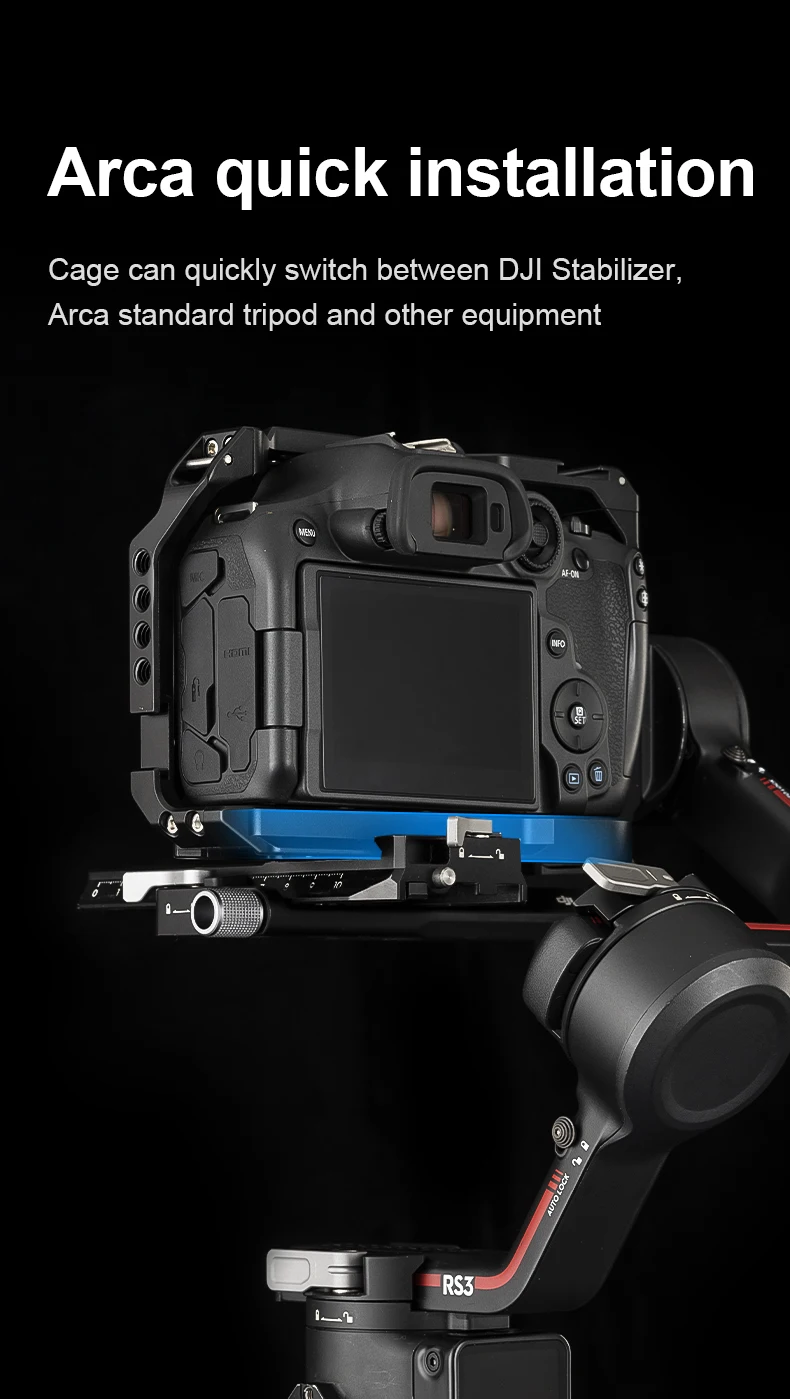 Selens Kamera-Gehäuse für Canon EOS R7 mit Schnellverschluss-Kaltschuh, Schutzrahmen-Stabilisator für Handheld-Vlog-Videoaufnahmen – Detail 5