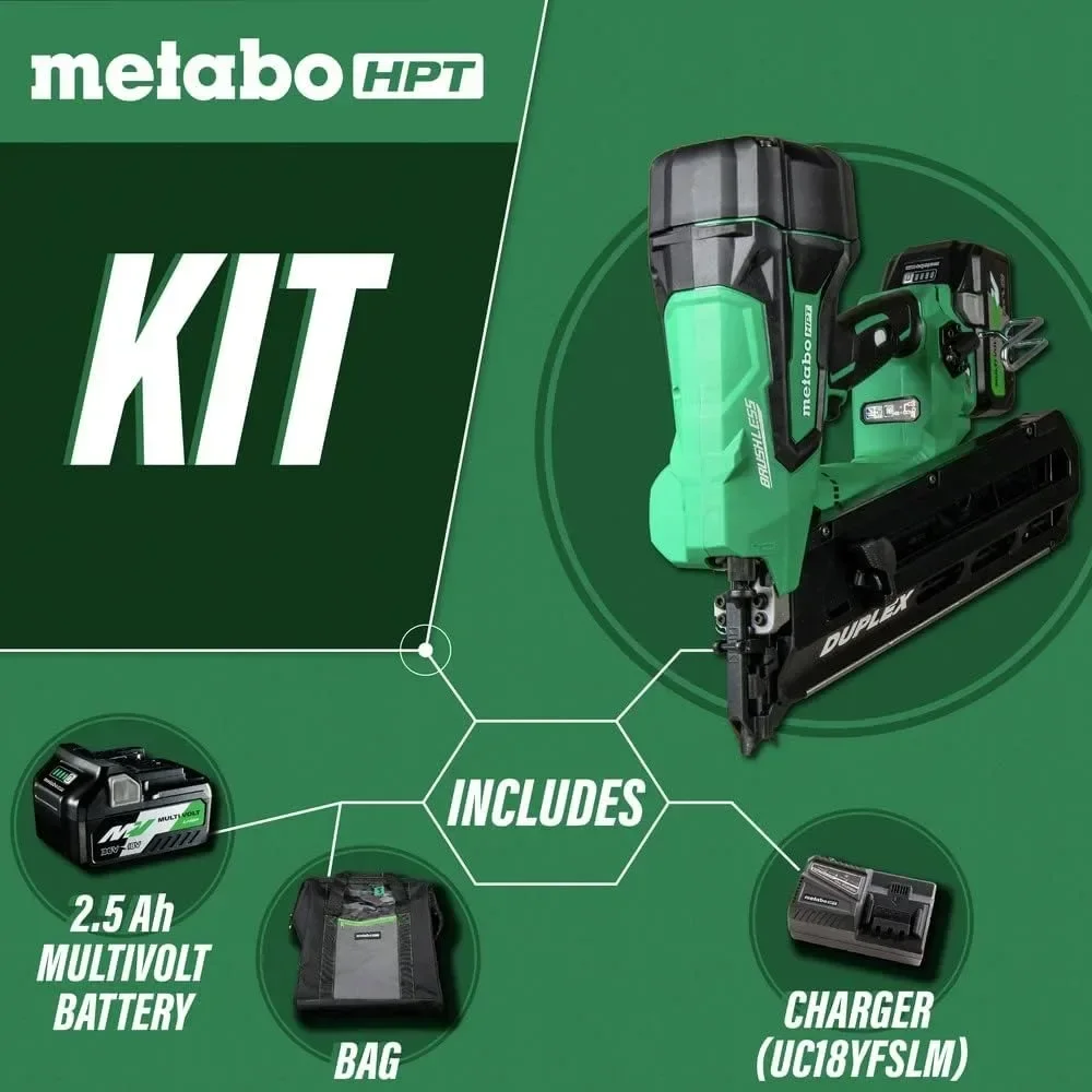 HOME-Metabo HPT 36V MultiVolt ™ أظافر تشكيل لاسلكية 21 درجة، أظافر مزدوجة، بطارية تصل إلى 3-1/2 بوصة 1-36 فولت + شاحن للتخييم #2