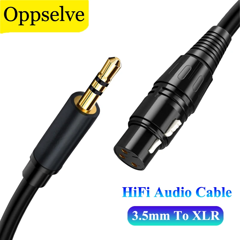 Przenośny kabel Audio XLR do 3.5mm Mini Jack męski do XLR żeński przewód do Xiaomi kamera głośnik PC mikrofon HiFi Adapter Stereo