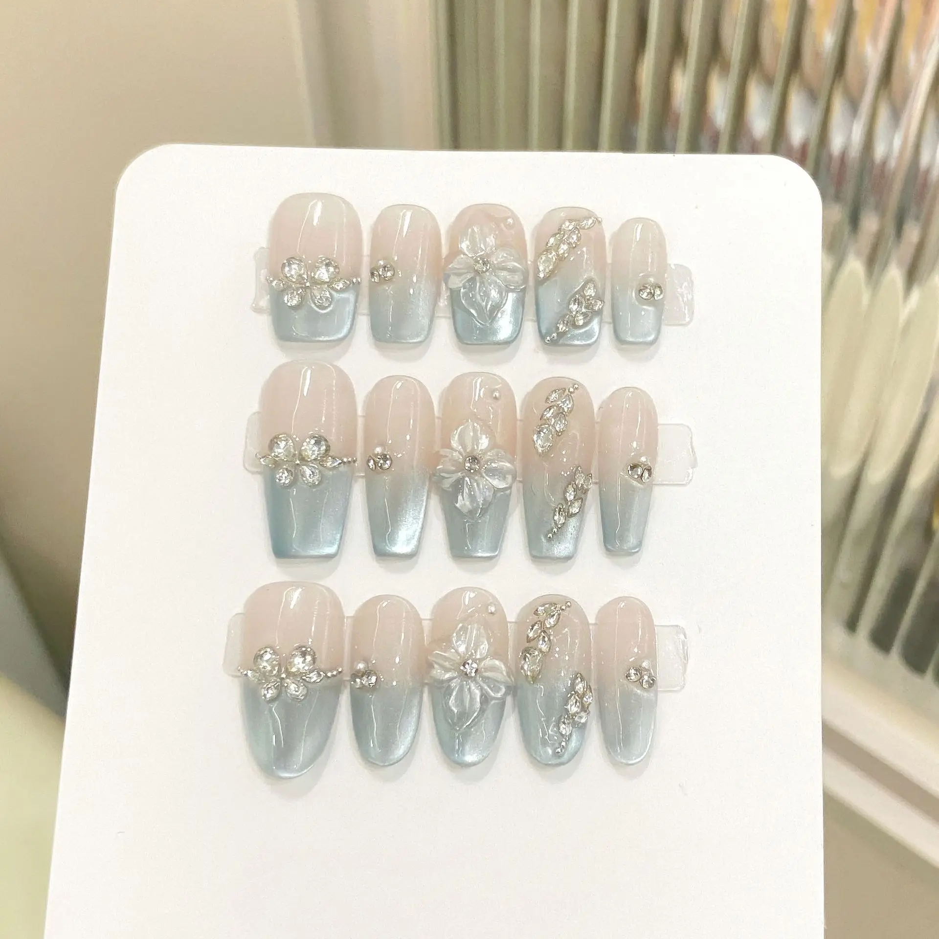 

10PCS Handmade Press On Nails,Premium Luxury Style,Suitable For Festivals Parties And Daily Wear.