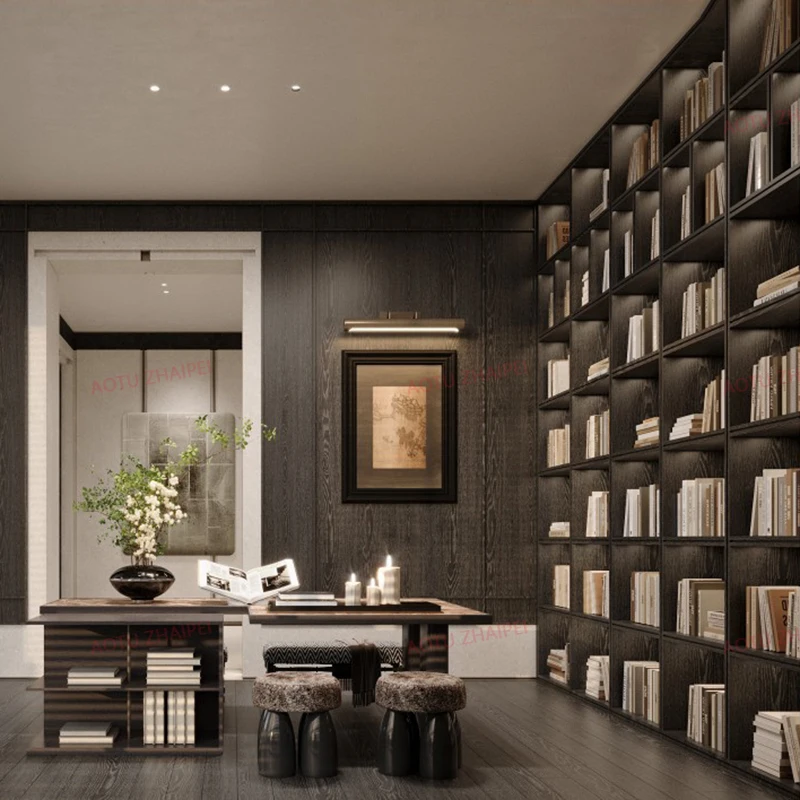 Study space design, whole house wooden home customization, children's house interior design, high-end bookshelf customization