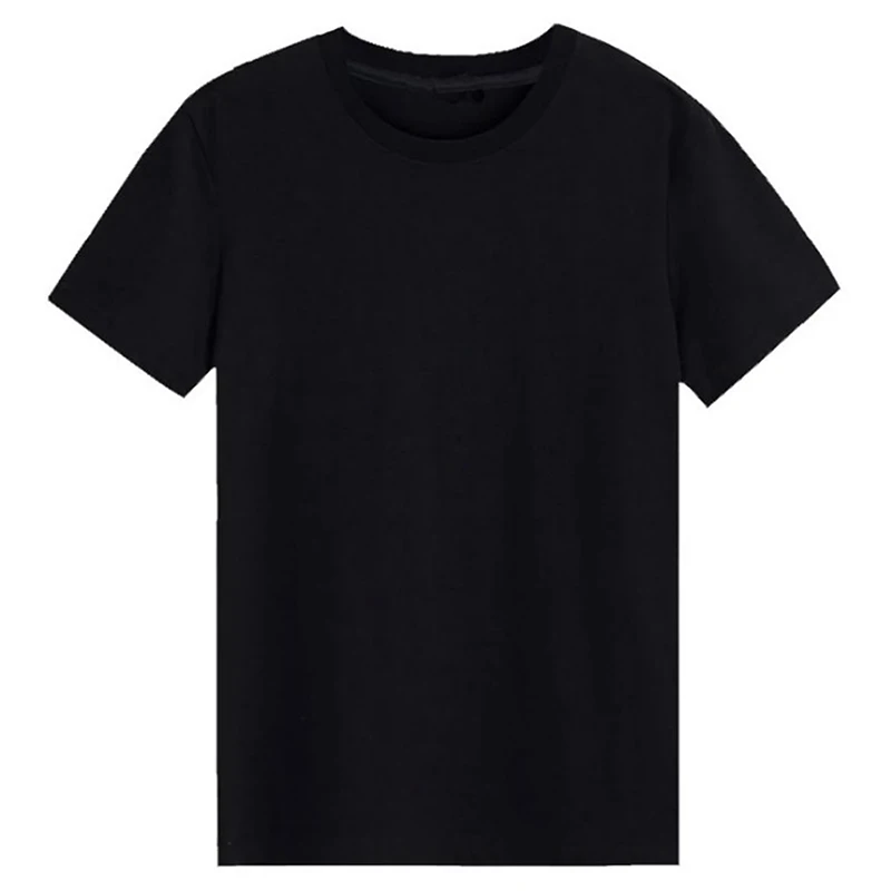 Men Slim T-Shirt Men Plain Tee Standard Blank T Shirt Black White Tees Top