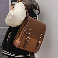 Japanese Trendy New Fashion Students Backpacks Women Preppy Simple Vintage Backpack All Match Ins Y2k Aesthetic Girls Schoolbags