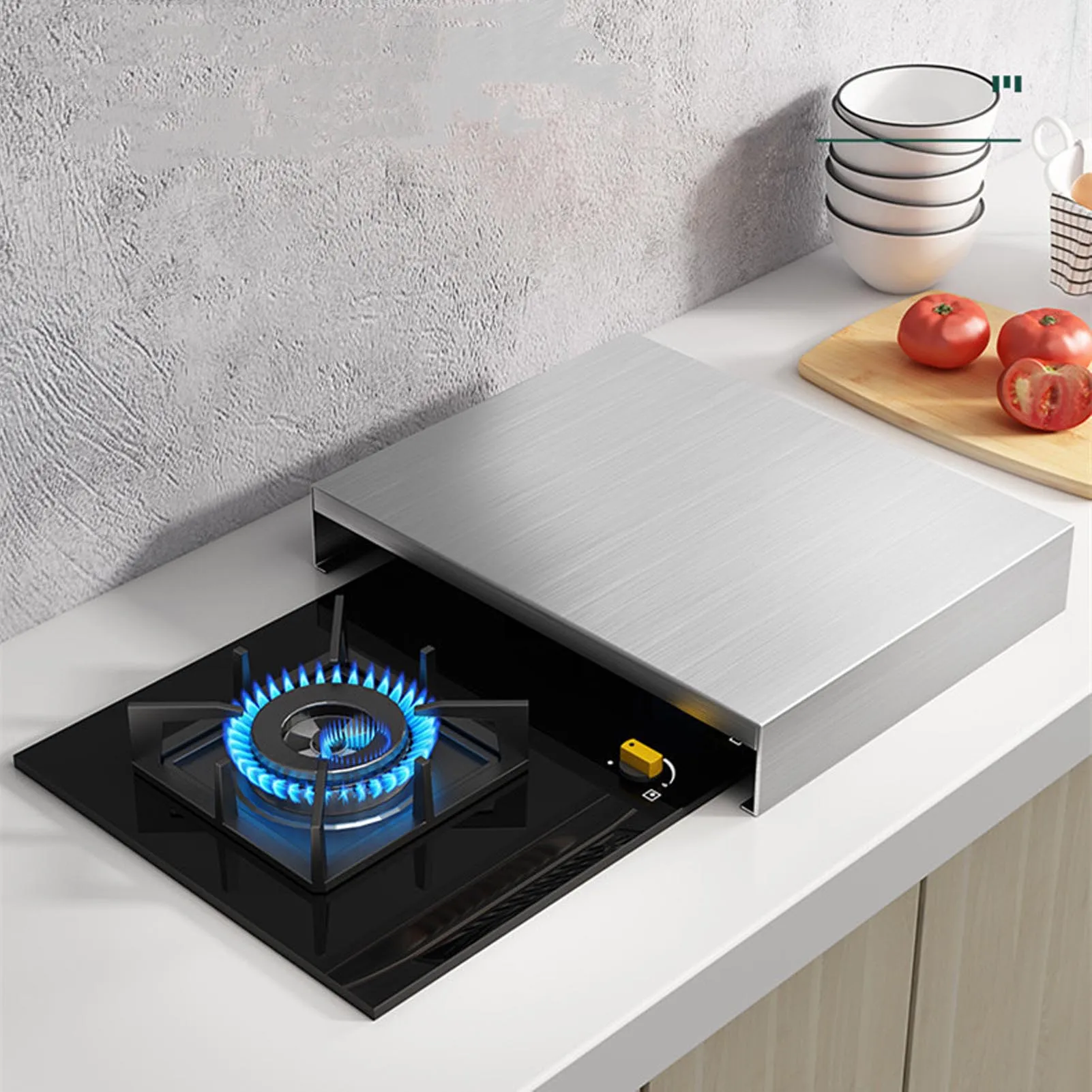 Stove Top Cover Stainless Steel 110lbs Load Capacity Extra Workspace Easy To Clean for Induction Cooker Gas Stove  Cover