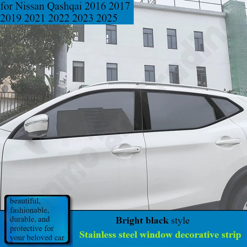 

for Nissan Qashqai 2016 2017 2019 2021 2022 2023 2025 Black Warrior window trim/body door frame exterior decoration sticker