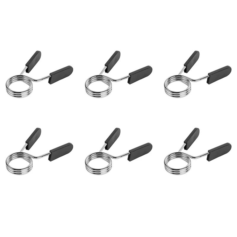 6 Pcs Standard 1.1 Inch/28Mm Barbell Bar Clamps Spring Collar Clips Gym Weight Dumbbell Lock