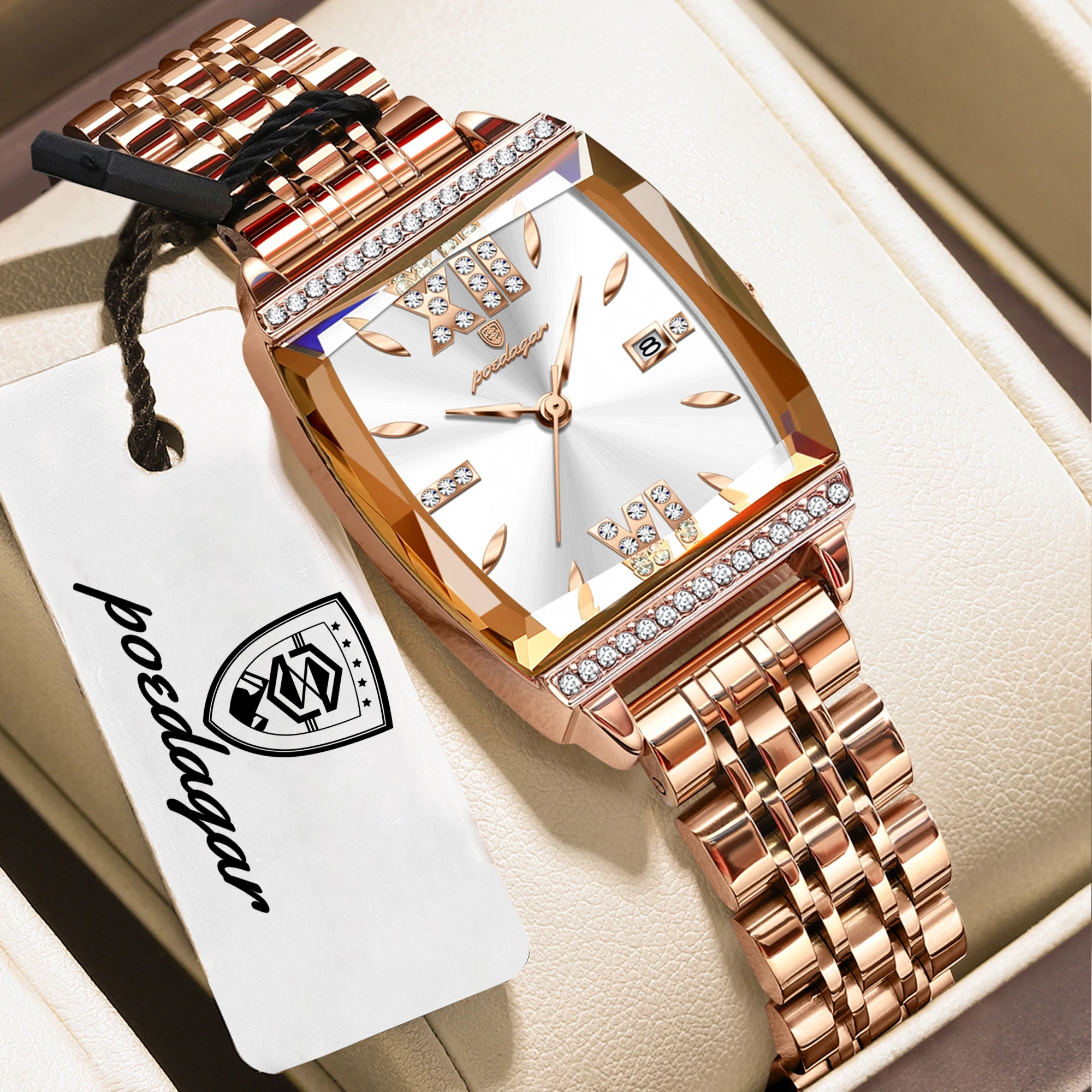 

Часы POEDAGAR: изысканные женские часы высокого качества, модные, водонепроницаемые, с датой, из нержавеющей стали, кварцевые наручные часы для женщин.