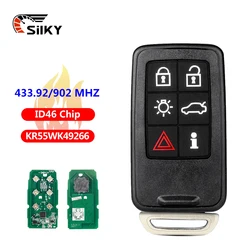 Chave remota keyless esperta de seda, botões FSK 6, microplaqueta ID46, Volvo S60, S80, V40, V60, V70, XC60, XC70, KR55WK49266, 433 MHz, 902MHz