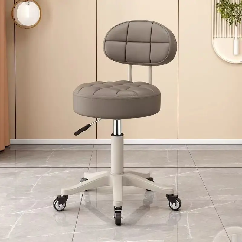 Adjustable Salon Stool Wholesale Adjustable Hydraulic Round Roller Stool Chair With Wheels And Backrest For Living Room