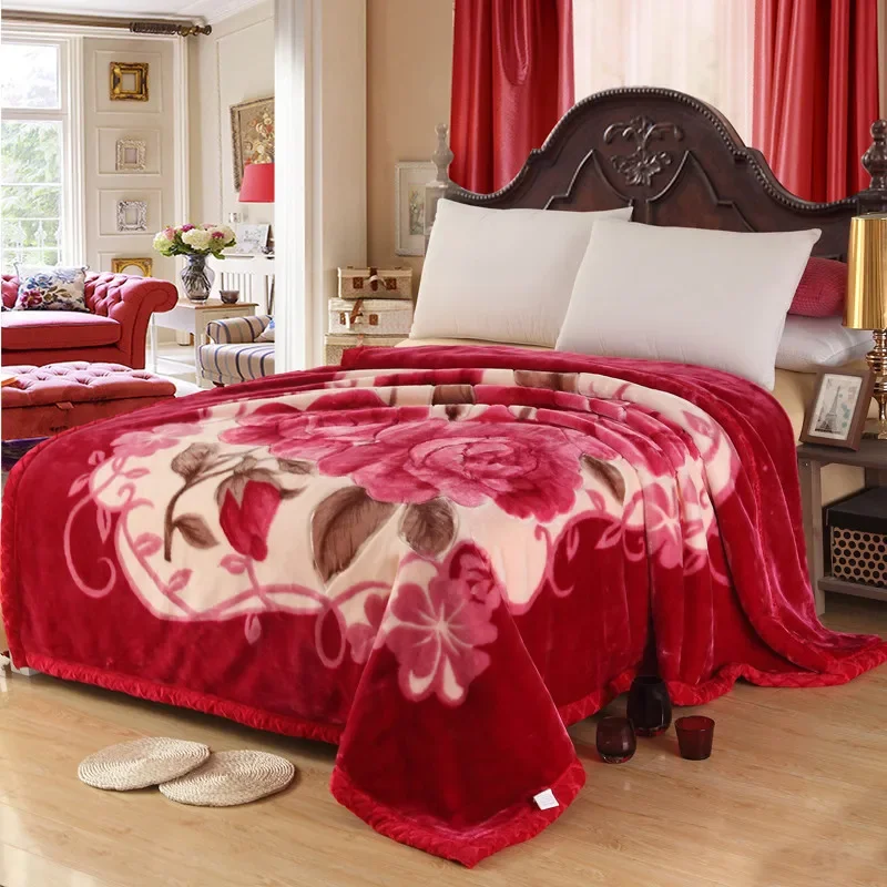 Available Throughout All Seasons Thicken Double-layer Nap Blanket Warm Skin-friendly Home Travel Bedroom Bedding Leisure Blanket