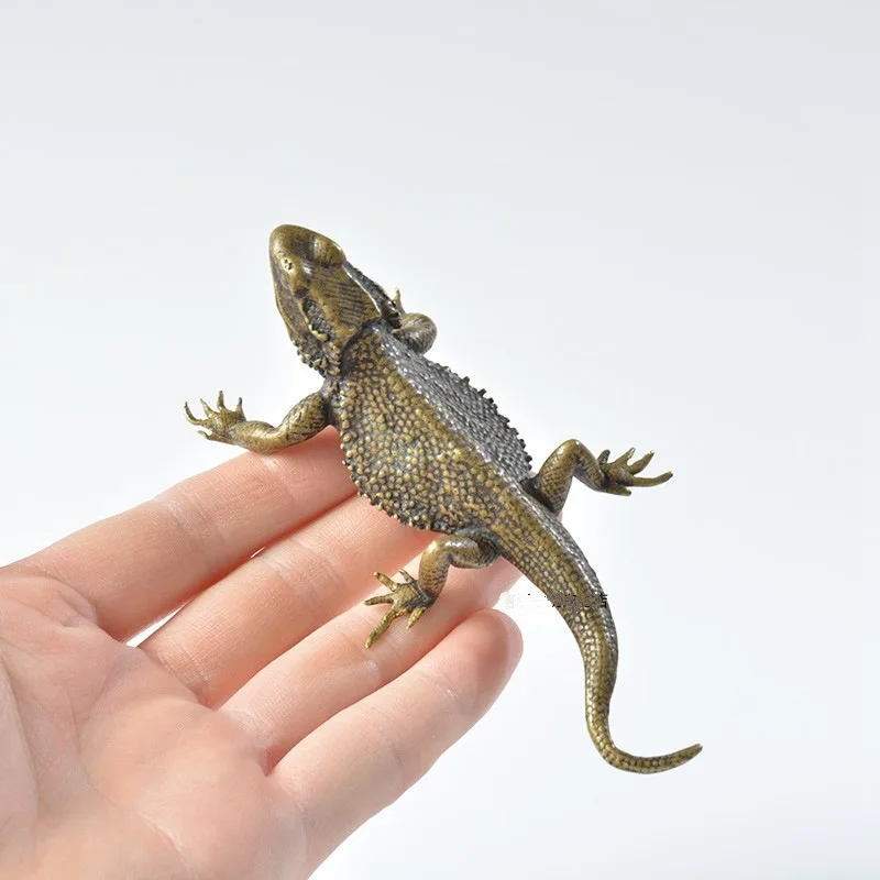 

Lizard Tea Pet Ornament Copperware Brass Vintage Home Decor Animal Decoration One Piece Dropshipping Antique Copper Micro Carvin