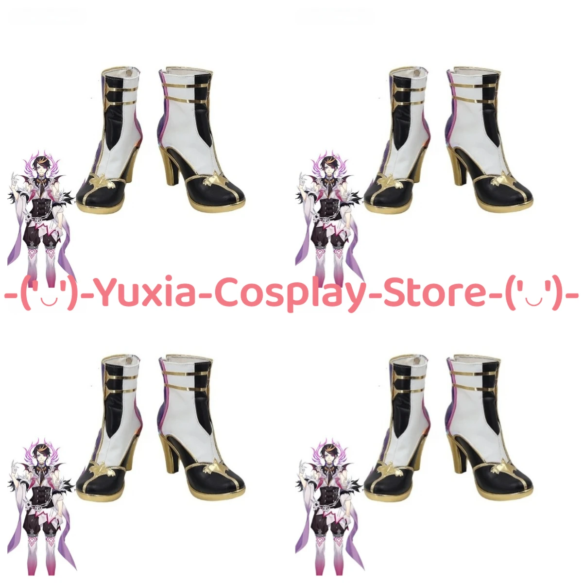 

Юксиакосплей! Nijisanji EN Shu Yamino, обувь для косплея, аниме, реквизит для игрового персонажа, ботинки из искусственной кожи, карнавальный костюм на Хэллоуин