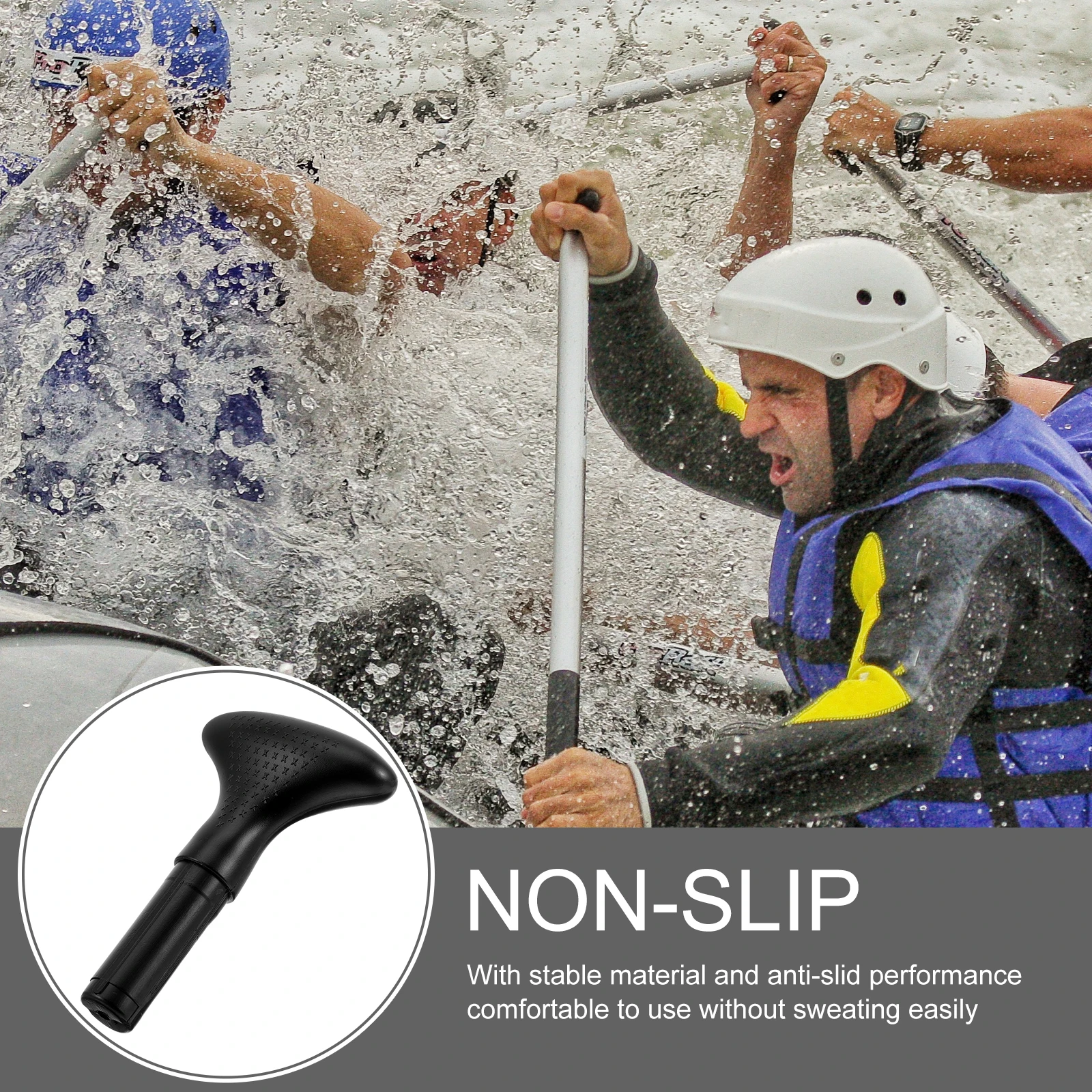 

Non-Slip Kayak Paddle Handle Stable Breathable Protective Grip Head Anti-Skid Durable For Canoe Paddle Rods