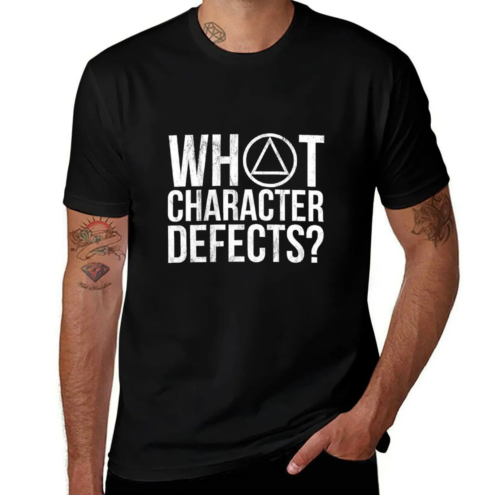 what character defects funny alcoholics anonymous T-Shirt man t shirts graphic T-Shirt