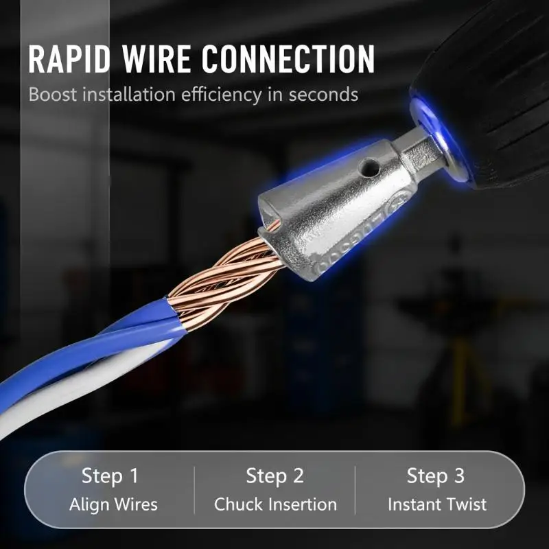 Wire Twisting Tool 1Pcs Fast Wire Twister Compatible with Power Drill Drivers for Electrician Home Wiring Repair Work