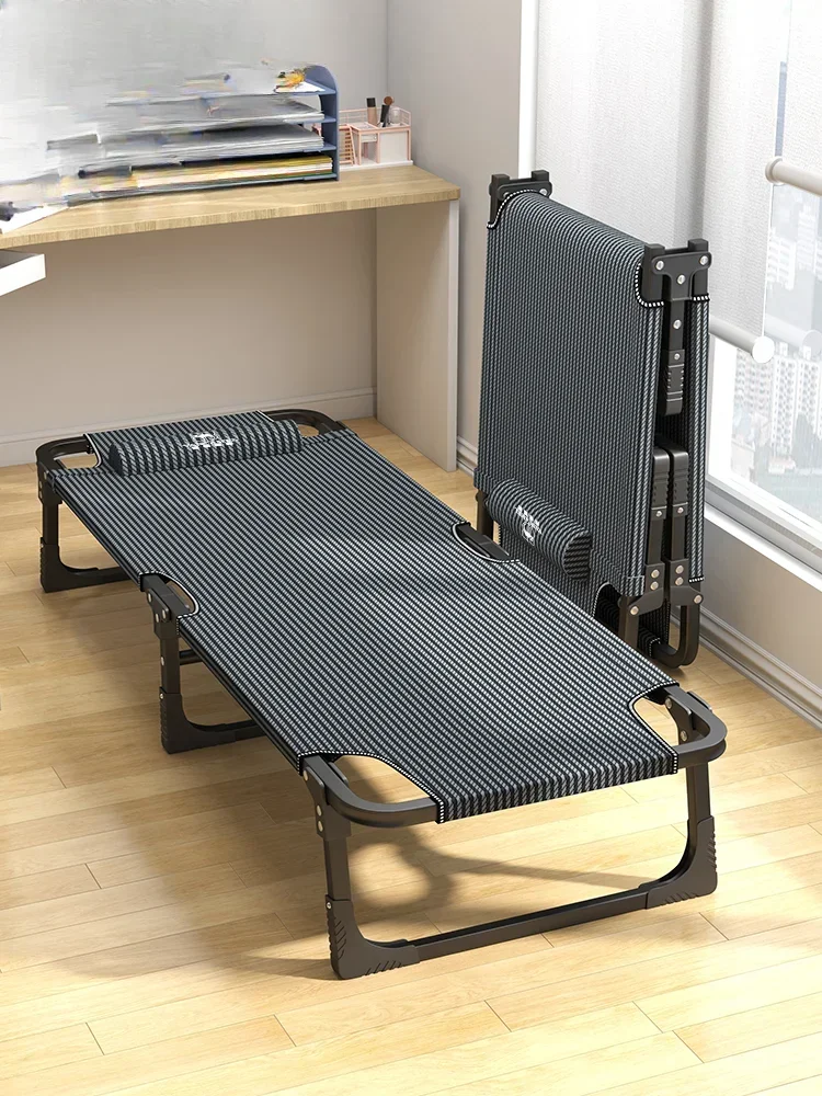 Folding bed for lunch break, single bed, office nap tool, home rest lounge chair, outdoor marching bed, simple small bed