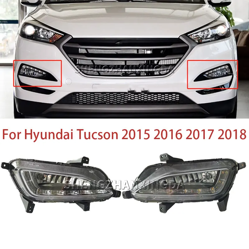 

Led Drl Is Suitable for Hyundai Tales 2015 2015 2016 2017 2018 Fog Light Assembly Fog Light Front Bumper Grille Signal Light Driving