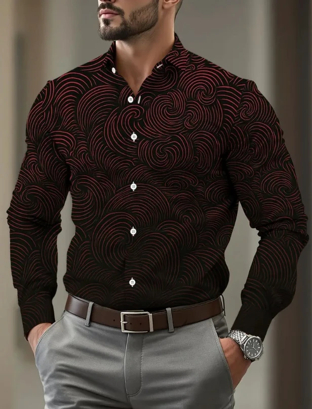 Men's Retro 3D Printed Long Sleeve Shirts Tops Vintage Hawaii Beach Shirt And Blouse Male Streetwea 2025