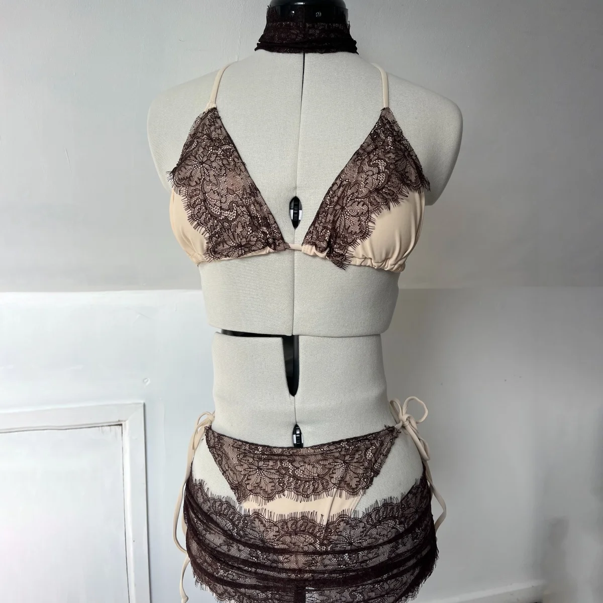 Lace 4Pcs Bikini Set Sexy Women Swimsuit Swimwear Micro Bikinis Bathingsuit Female Bandeau Biquini Swim Suit Cover Up Beachwear