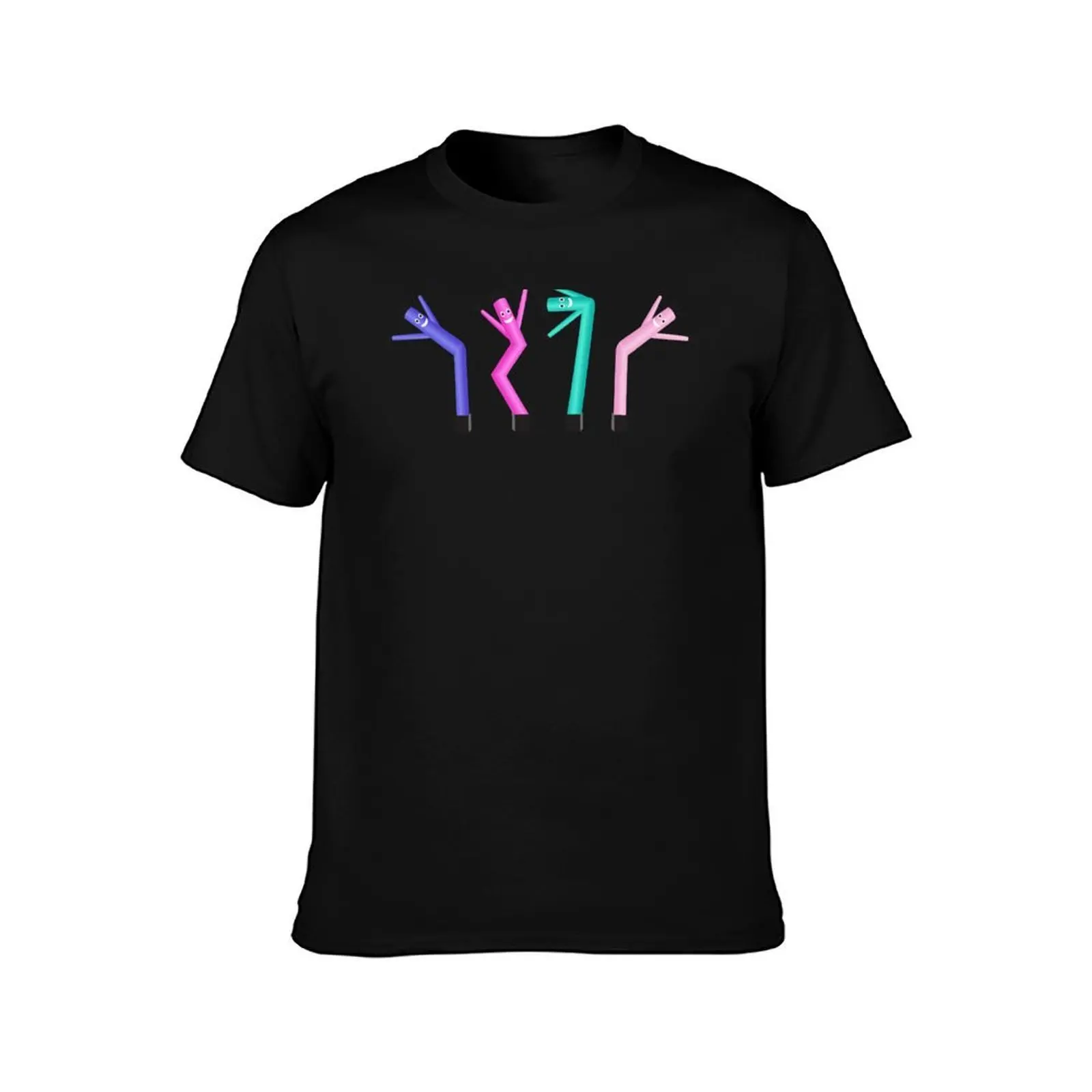 Inflatable tube guys T-Shirt, Summer Casual Cotton Tee, Oversized Streetwear Tops, Vintage Graphic Print, Loose Fit Short Sleeve