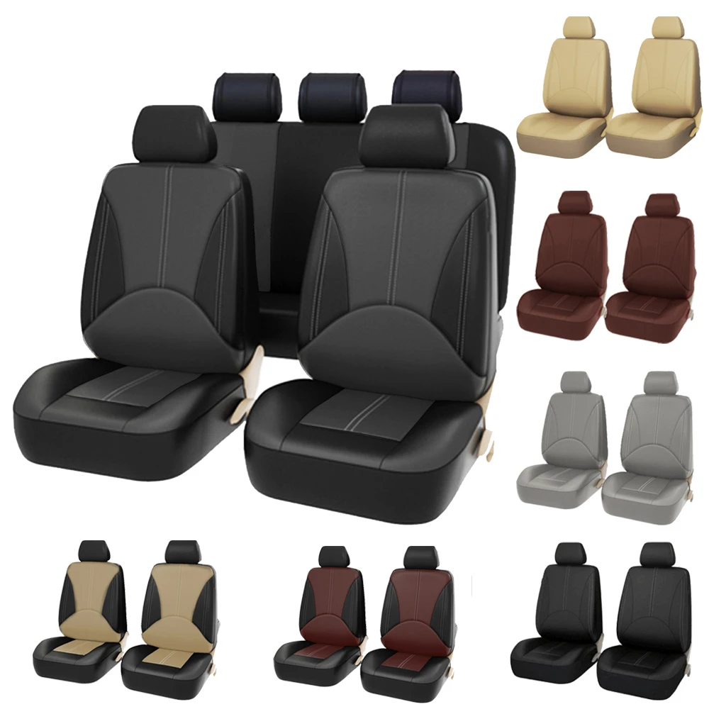 

4/9PCS Leather Car Seat Covers For Nissan Altima Dualis Juke Frontier Fuga Leaf Bluebird Rogue Navara NP300 Seat Cushion Cover