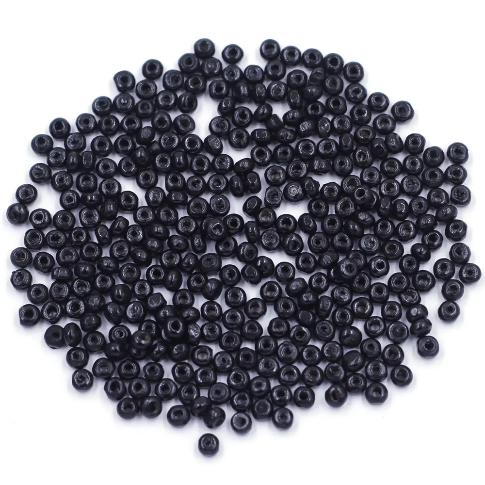 

50000 шт. круглых черных деревянных бусин-разделителей с маленьким отверстием 4 мм (1/8 дюйма)