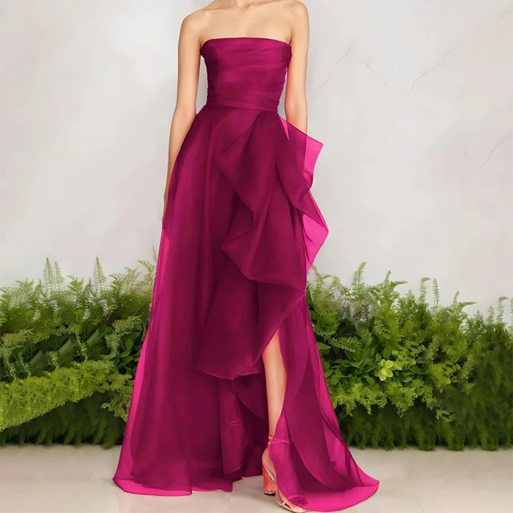 

Gold Long Evening Dresses Applique Side Split Pleated Prom Dress V Neck Half Sleeve Backless Formal Occasion Gowns Saudi Arabic
