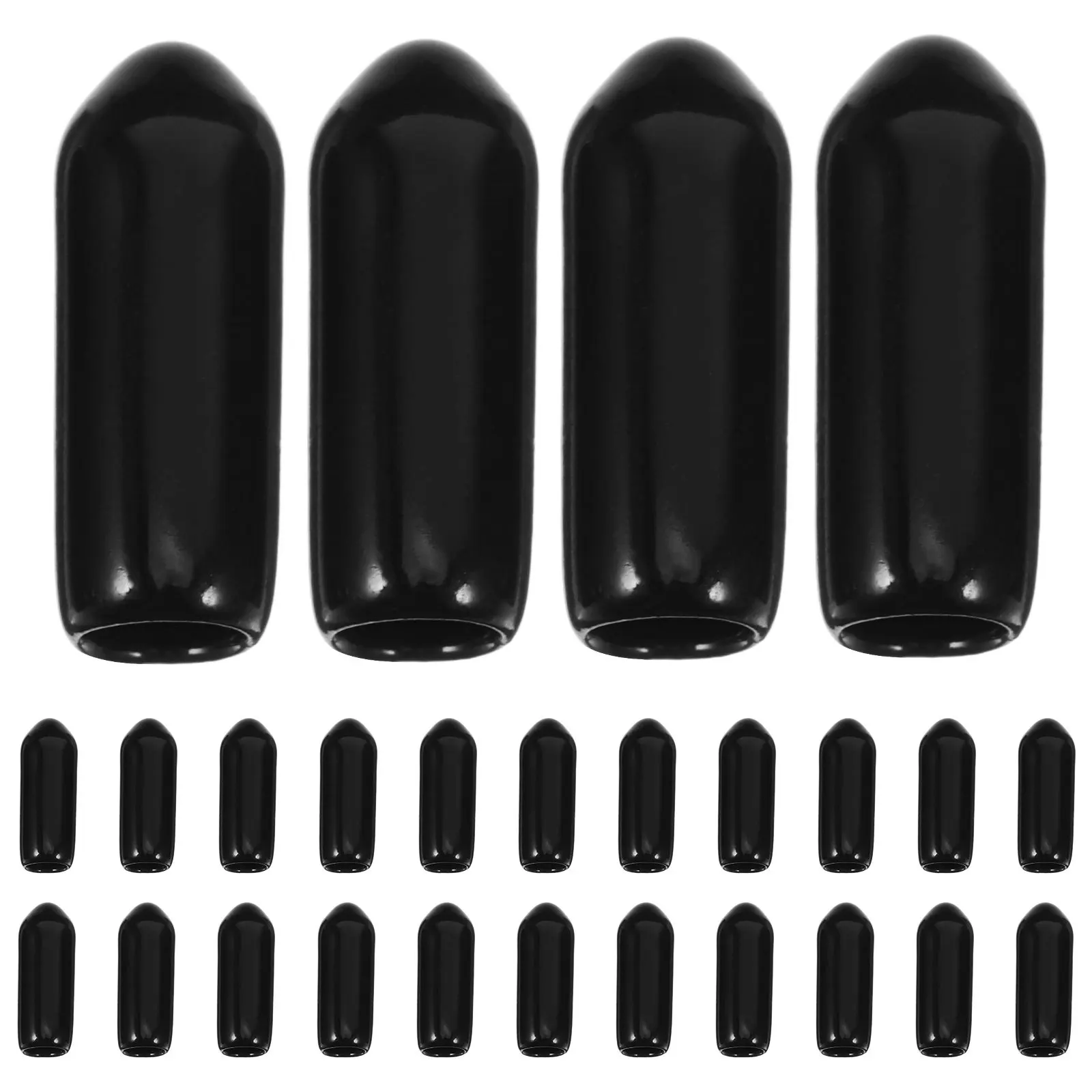 

100Pcs PVC Flexible Screw Thread Protectors Bolt Covers Black 4.5mm Electrical Wire Caps Tubing Rod Bolt End Caps Screw