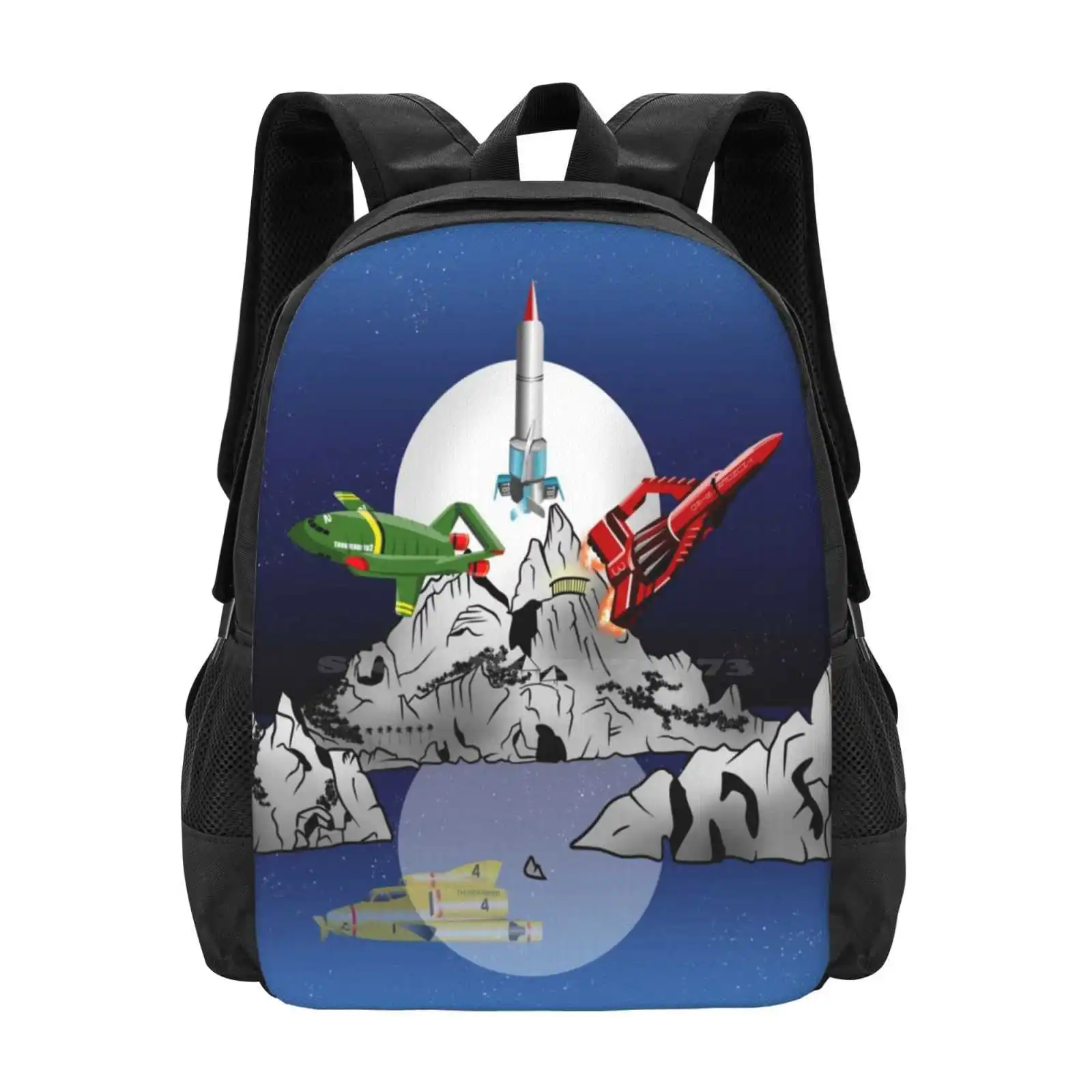 Tracy Island Fashion Pattern Design Travel Laptop School Backpack Bag 1 2 3 4 Tb1 Tb2 Tb3 Tb4 Tracy Island Island Full Moon