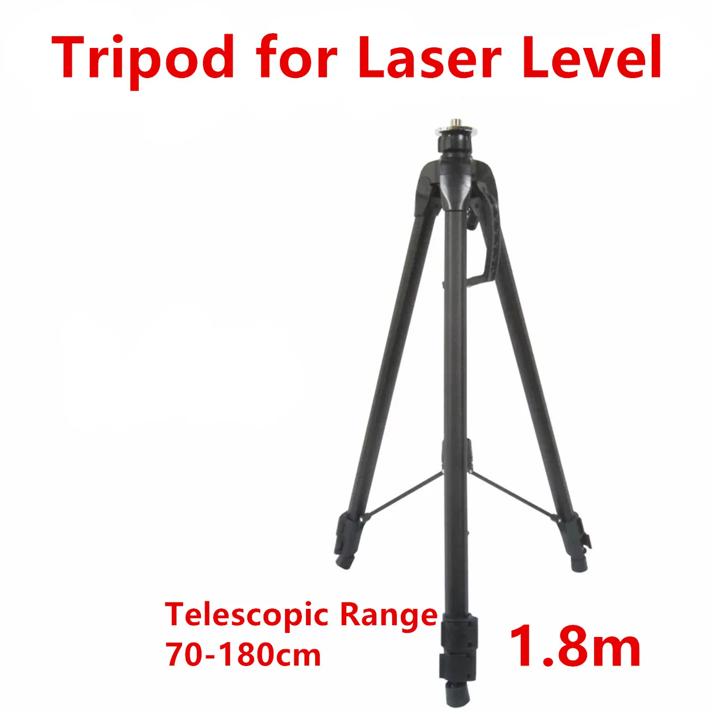 1.8M 70-180cm BLACK Lazer Level Tripod With Tripod Head for Lazer Level 5/8 inch Mounting Thread
