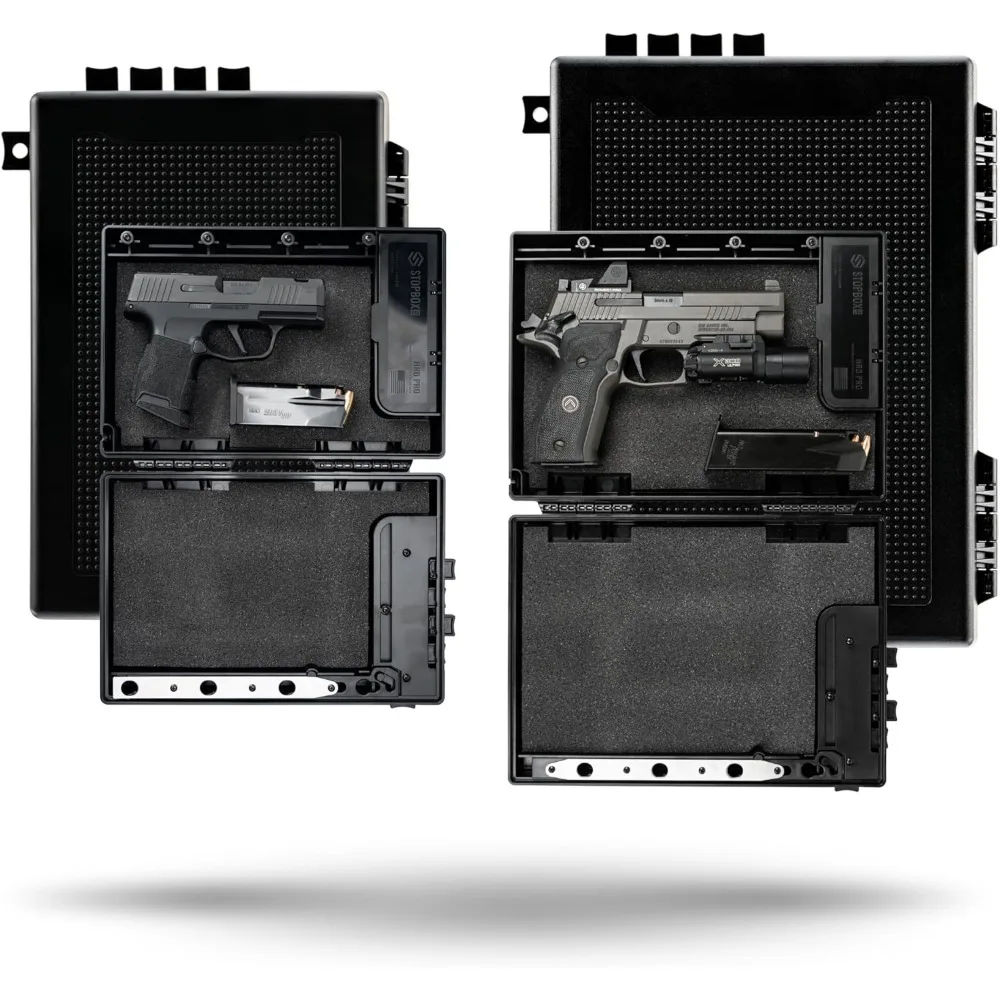 

STOPBOX PRO Gun Safe Alternative for Handgun Storage, Instant Access Portable Security Lock Box Gun Case, Lock Box for Car or Tr