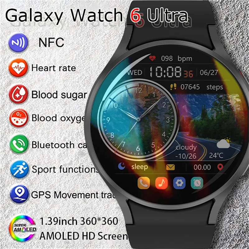 

2024 New For Samsung Galaxy Watch 6 Classic Smart Watch Men Women Custom Dial HD AMOLED Voice Call NFC GPS Tracker Sport Watches