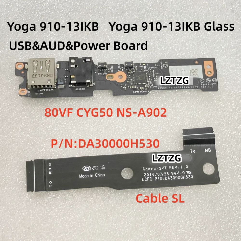 

USB аудиоплата для Lenovo Yoga 910-13IKB Yoga 910-13IKB Glass 80VF с кабелем 5C50M35023 100% протестирована ОК