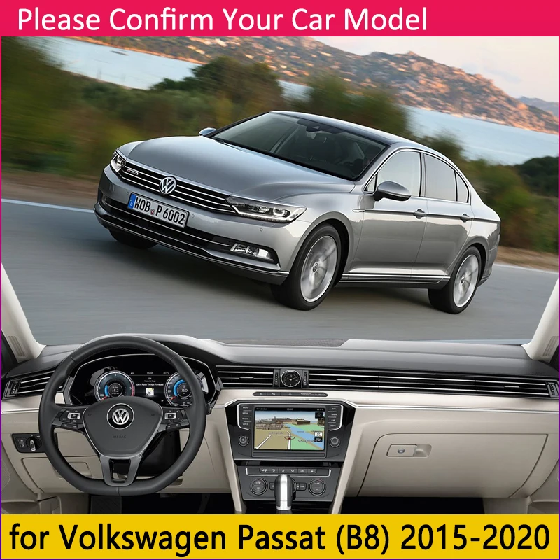 Dashboard Cover Slip Mat Accessories Dashmat Carpet for VW Passat Volkswagen Variant Alltrack 2016 2018 2015 2017 2019 2020