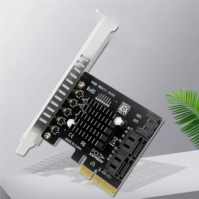 AT82-Pcie 4 Port USB3.0 HUB+ SATA 15Pin Power Adapter 5Gbps PCI Express Expansion Card USB 3.0 For 2U/4U Case Desktop