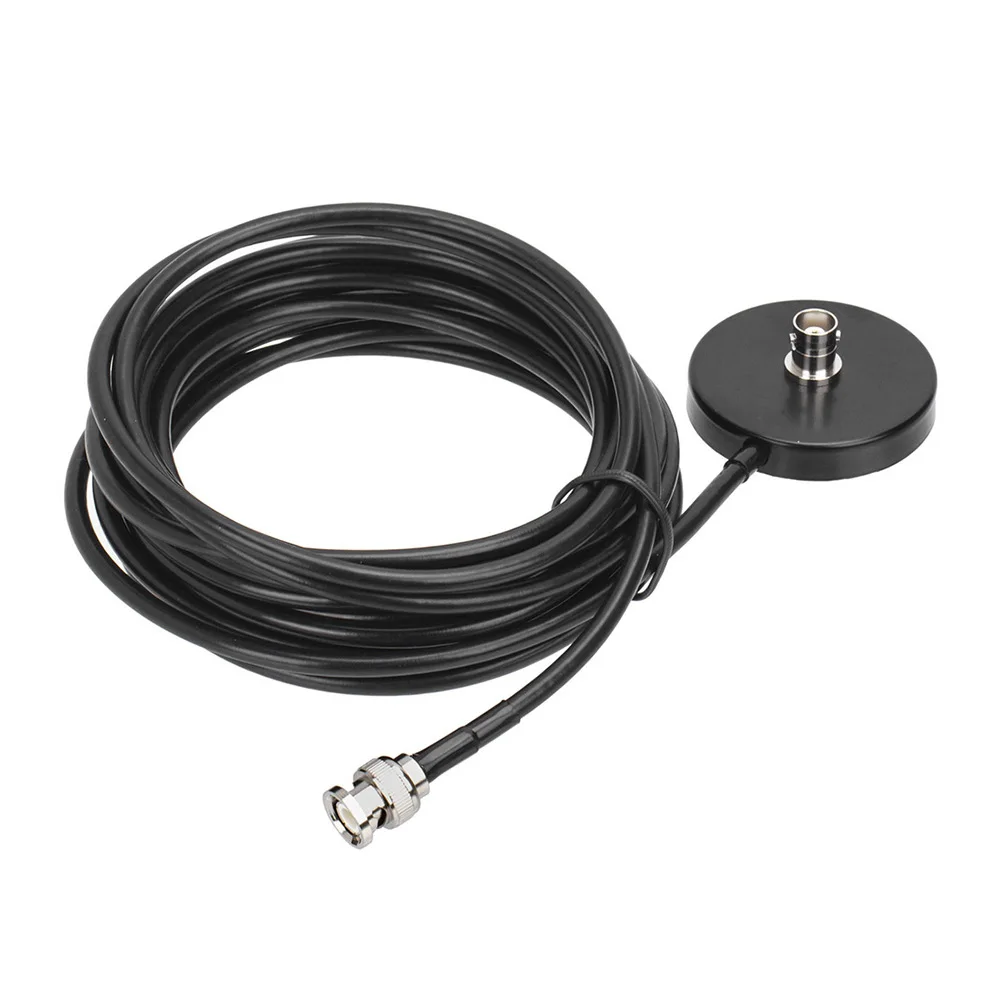 RG58 Mobile Radio Antenna Mount Portable BNC Female Magnetic Mount Base 5 Meters for Two Way Radio for Wireless Microphone